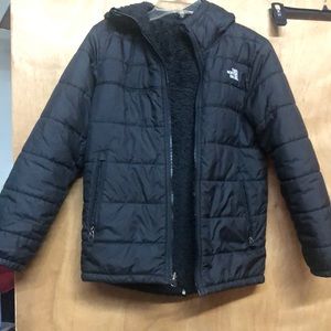 North face reversible boys black jacket - large